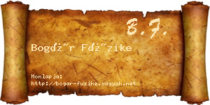 Bogár Füzike névjegykártya